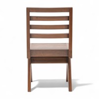 Chaises de salle à manger modernes de luxe en teck à lattes, pieds en V, en bois massif, écologiques, pour la maison, le bar, le parc, la salle de sport, l'école