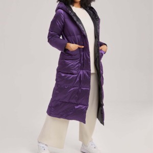 เสื้อโค้ทกันหิมะ2024โพลีเอสเตอร์/ ไนลอนของผู้หญิงเสื้อคลุมกันหิมะทรงสลิมฟิตมีฮู้ดกันน้ำโอเวอร์ไซส์ถอดออกได้สำหรับฤดูหนาว - Product Image 3