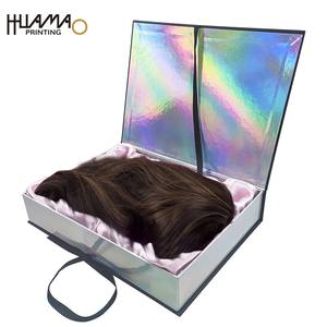 Boîtes rigides pour perruques en gros Huamao, OEM, logo personnalisé en estampage à chaud, carton avec ruban et insert intérieur, boîte cadeau pour l'emballage des perruques - Product Image 3
