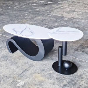 SOTA Modern Farmhouse Double <b>Sofa</b> <b>Table</b> with Durable Glass Top and Iron Legs Decorative TT68247 for Living Room Furniture - Product Image 4