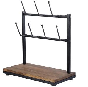 Support de tasse mural en bois et métal porte-gobelet porte-tasse à café pour la maison ustensiles de cuisine comptoir de table d'hôtel fabriqué en Inde - Product Image 5