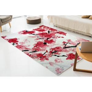 Tapis imprimé fleurs de cerisier japonais - Accent floral moderne élégant, tapis en velours - Product Image 3