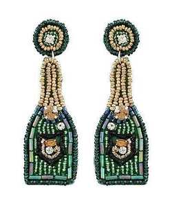 Pendientes de gota de escorpión de Mardi Gras hechos a mano con cuentas para mujeres y niñas hermoso nuevo diseño de bordado de estilo moderno de la India - Product Image 3