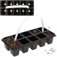 Plateaux de culture multi-compartiments à 10 alvéoles, pots de production rectangulaires avec trou de drainage, en plastique durable