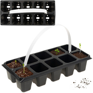 Plateaux de production multi-compartiments à 10 compartiments, de forme rectangulaire, avec trou de drainage - Product Image 1