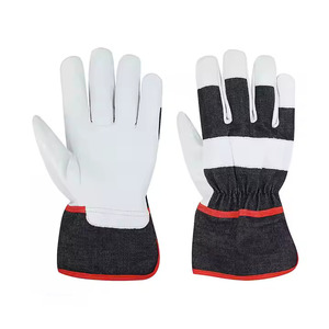 Los mejores guantes de construcción cómodos Material de cuero Estilo liso Protección de trabajo aplicable diaria Guantes de mano - Product Image 1
