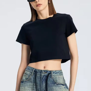 Camiseta de invierno 2025 de alta calidad para mujer, camiseta Midriff-Baring, nuevo diseño ajustado, hecho de nailon, gasa, impresión Digital, venta al por mayor - Product Image 5