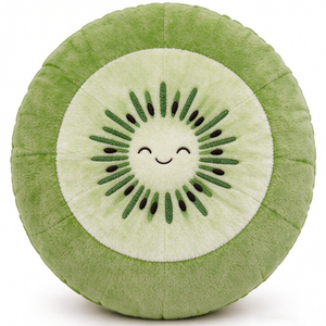 Peluche unique et douce en forme de tranche de kiwi, avec doublure en maille brodée, adorable coussin fruit triste et pleurant pour décoration de canapé, cadeau d'anniversaire - Product Image 5