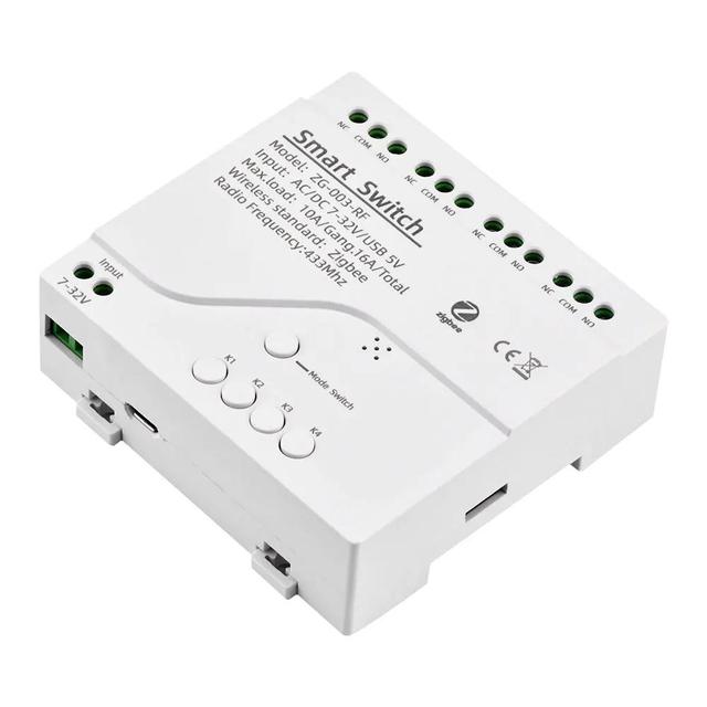 1CH/2CH/4CH Smart Switch RF Module DC 7-32V AC85-250V WiFi Remote Control Relay Switch Module Fit for Most Zigbee Hub