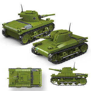 Ingrosso modello di carro armato giocattolo 1/35 <span class=keywords><strong>World</strong></span> War2 americano M22 carro armato leggero militare Set di blocchi da costruzione per bambini - Product Image 1
