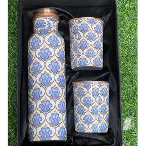 ขวดน้ำทองแดงพิมพ์ลายอาเกตโบราณ - Product Image 1