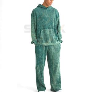 Conjunto Deportivo de Invierno con Lavado Ácido, Sudadera con Capucha y Pantalones Jogger Unisex de Algodón, Logotipo Personalizado, Transpirable, Ligero, Ropa Deportiva Informal, OEM - Product Image 4