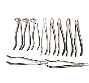 Juego completo de fórceps de extracción dental de acero inoxidable de calidad regular con mango de patrón de dedo para dentistas y cirujanos orales - Product Image 2