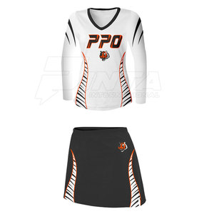 Ensembles d'uniformes de cheerleading pour femmes adultes, design personnalisé de haute qualité, respirants, confortables, en spandex/polyester, nouveau style - Product Image 3