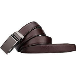Ceintures d'affaires décontractées en cuir véritable à boucle automatique réglable en gros personnalisées 100% ceinture en cuir de vache véritable - Product Image 3