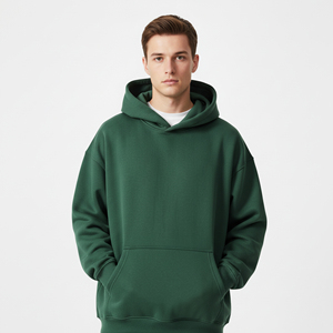 Sweat-shirts à capuche pour hommes en molleton 100% coton personnalisés de la rue principale, manches longues, coupe ample, style poche kangourou, vêtements décontractés - Product Image 4