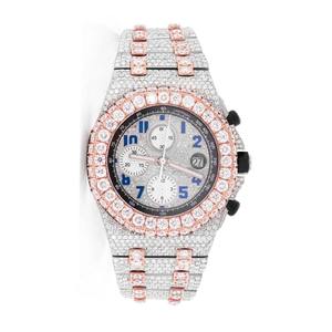 Luxurious Two Tone Full Iced Out Moissanite Diamond <b>watch</b> Customized <b>White</b> Chronograph Dial HipHop Automatic <b>Watch</b> <b>For</b> Men <b>Women</b> - Product Image 2