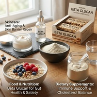 Bêta-glucane de haute pureté 70% 80% en vrac, ingrédient cosmétique de qualité, poudre de bêta-glucane de levure/champignon/avoine pour compléments alimentaires et soins de la peau