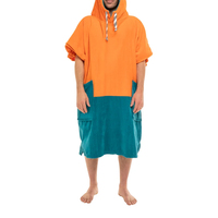 Poncho de plage de surf imperméable avec capuche pour hommes adultes Serviette à langer Peignoir de bain Parka Décoration de fourrure Surf Natation Double Couleur