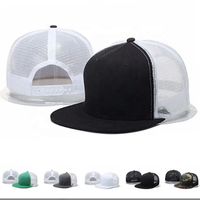 Casquette de style urbain Casquette de baseball tendance à bord plat Casquette de camionneur brodée personnalisée 6 panneaux Casquette strapback réglable pour hommes Plain Casual