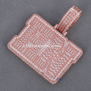 Moda Un colgante exclusivo intrincadamente de moda en plata de ley 925 con joyería de diamantes de moissanita de claridad VVS - Product Image 5