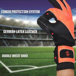 Gants de gardien de but flexibles de haute qualité avec fermeture à boucle et crochet antidérapante, paume en latex à adhérence améliorée, rembourrage ventilé et support de poignet - Product Image 3