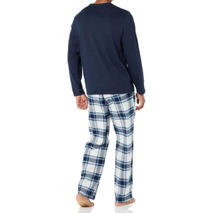 New Stylish Lightweight Casual Men's Sleepwear <b>Trousers</b> Full Length Loose Fit <b>Plaid</b> Design Canvas Nonwoven Cotton Pajama - Product Image 6