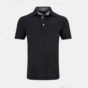 Polos pour hommes de première taille avec extensible et séchage rapide Chemise de golf en polyester spandex vierge avec logo personnalisé - Product Image 1