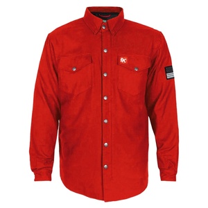 Chemise en flanelle doublée pour motard, manches longues, protection intégrée, motif écossais noir, rouge et gris, idéale pour l'été - Product Image 2