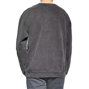 ขายส่ง OEM ผู้ผลิตที่กําหนดเองเสื้อกันหนาววินเทจกรดล้างเสื้อสเวตเตอร์คอกลม unisex - Product Image 2