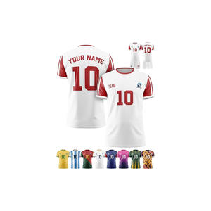 Maillot de football personnalisé de haute qualité, uniforme personnalisé, nom de l'équipe, numéro, logo, 100% polyester, séchage rapide, manches courtes pour shorts - Product Image 2