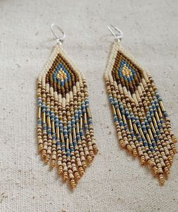 Nouveau design Premium 2024 vente en gros noir violet ivoire bohème perles de rocaille boucles d'oreilles boho perles de rocaille frange boucles d'oreilles mode - Product Image 1