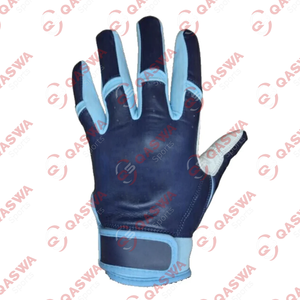 Gants de frappe de baseball professionnels en cuir noir et blanc QASWA SPORTS pour jeunes, design à manchette courte, très résistants - Product Image 4