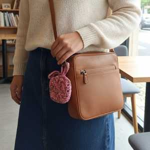 Waterproof Crochet <b>Drawstring</b> Mini <b>Pouch</b> for Ear Buds Mini Waterproof Bag for Small Items - Product Image 5