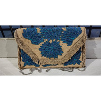 Tas Clutch Wanita 3in1 Motif Leopard dengan Rantai, Buatan Tangan India, Berpayet dan Manik-Manik, Penutup Ritsleting, untuk Pesta Malam