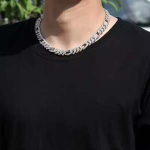 Hip Hop moda 12MM collar de cadena cubana laboratorio cultivado diamante helado 10K oro/joyería de plata para bodas regalos disponibilidad de EE. UU. - Product Image 6