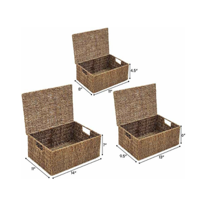 Venta al por mayor de cestas de almacenamiento de algas marinas hechas a mano de mimbre de varios tamaños de fábrica de Vietnam cestas de almacenamiento decorativas para el hogar - Product Image 1