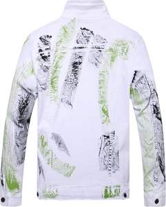 Chaqueta Vaquera Estampada para Invierno, Abrigo Casual Duradero hasta la Cadera, Estilo Urbano Desgastado, Transpirable, para Uso Formal y Urbano - Product Image 5