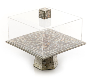 Petite Vaisselle Café Maison Couvercle Acrylique Transparent Carré Nacre Plateau de Service en Résine Offre Spéciale Personnalisé Bois Métal Décor Alimentaire - Product Image 1