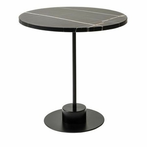 Table basse à revêtement en poudre noir mat, meuble de maison en acier rond, Table basse à dessus en métal, prix de gros - Product Image 6