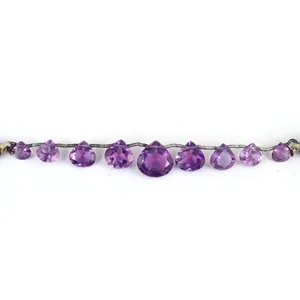 高品质天然紫色紫水晶心形刻面钻股切割自由尺寸正品珠宝制作松散宝石