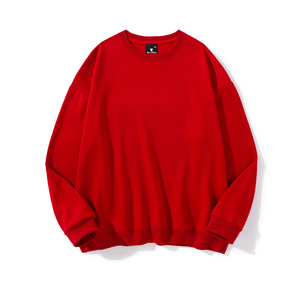 Sweatshirts surdimensionnés personnalisés à col ras du cou pour femmes Sweat-shirt uni de haute qualité en tissu éponge anti-rétrécissement à motif solide pour femmes - Product Image 2