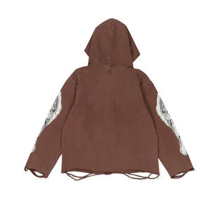 Sudaderas con Capucha para Hombre Estilo Streetwear, Precio al por Mayor, 100% Algodón, Invierno, Diseño Desgastado, Estampado Personalizado, Bolsillo Bordado - Product Image 2