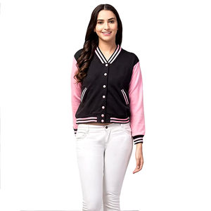 เสื้อแจ็คเก็ตวาร์ซิตี้สำหรับผู้หญิง แบบเย็บต่อผ้ากันลม ระบายอากาศได้ดี แขนยาว คุณภาพพรีเมียม ผลิตจากผ้าขนสัตว์และโพลีเอสเตอร์ - Product Image 3