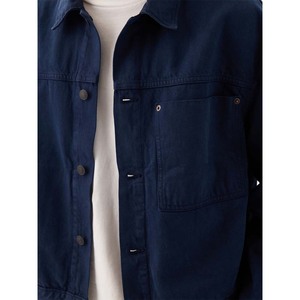 Chaqueta vaquera clásica y vintage con logotipo personalizado para hombre, chaqueta vaquera de gran tamaño de alta calidad con diseño de hombros caídos - Product Image 4