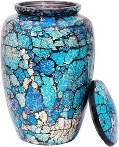 ACUBE INDUSTRIES Urna Funeraria de Aluminio de 200 Libras con Diseño Art Déco para Mesa, Duradera, para Cremación de Adultos, con Bolsa de Terciopelo para Cenizas Humanas y Tierra - Product Image 1