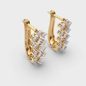 Export Quality Vintage-Inspired Diamond Chandelier <b>Earrings</b> for Formal Events for Weddings Balls or Galas Available from India - Product Image 2