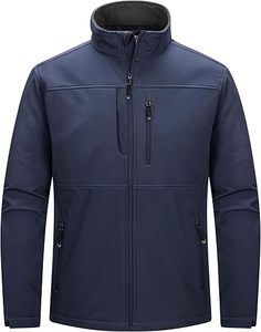 Veste softshell pour homme, élégante, légère, imperméable, coupe-vent, respirante, chaude et flexible, idéale pour la randonnée et le camping - Product Image 1
