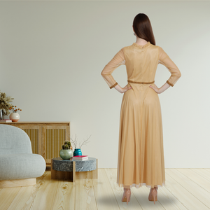 เดรสแม็กซี่งานทำมือที่เหนือกว่าพร้อมชุดเดรสราตรียาวที่มีสไตล์คล้องคอและสัมผัสหรูหราสำหรับผู้หญิงสวมใส่ไปงานปาร์ตี้ - Product Image 3