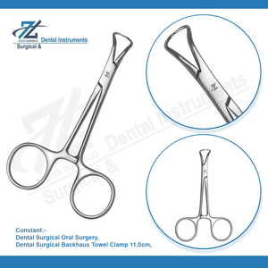 Backhaus 11.0cm pince chirurgicale en acier pince à serviette ensemble d'instruments chirurgicaux dentaires pince hémostatique CE approuvé - Product Image 3